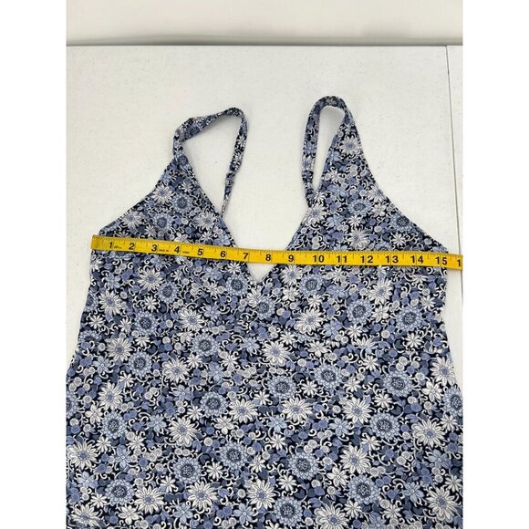 Abercrombie & Fitch Small Blue V-Neck Floral Print Prairie Cottagecore Cami Tank - Picture 5 of 7
